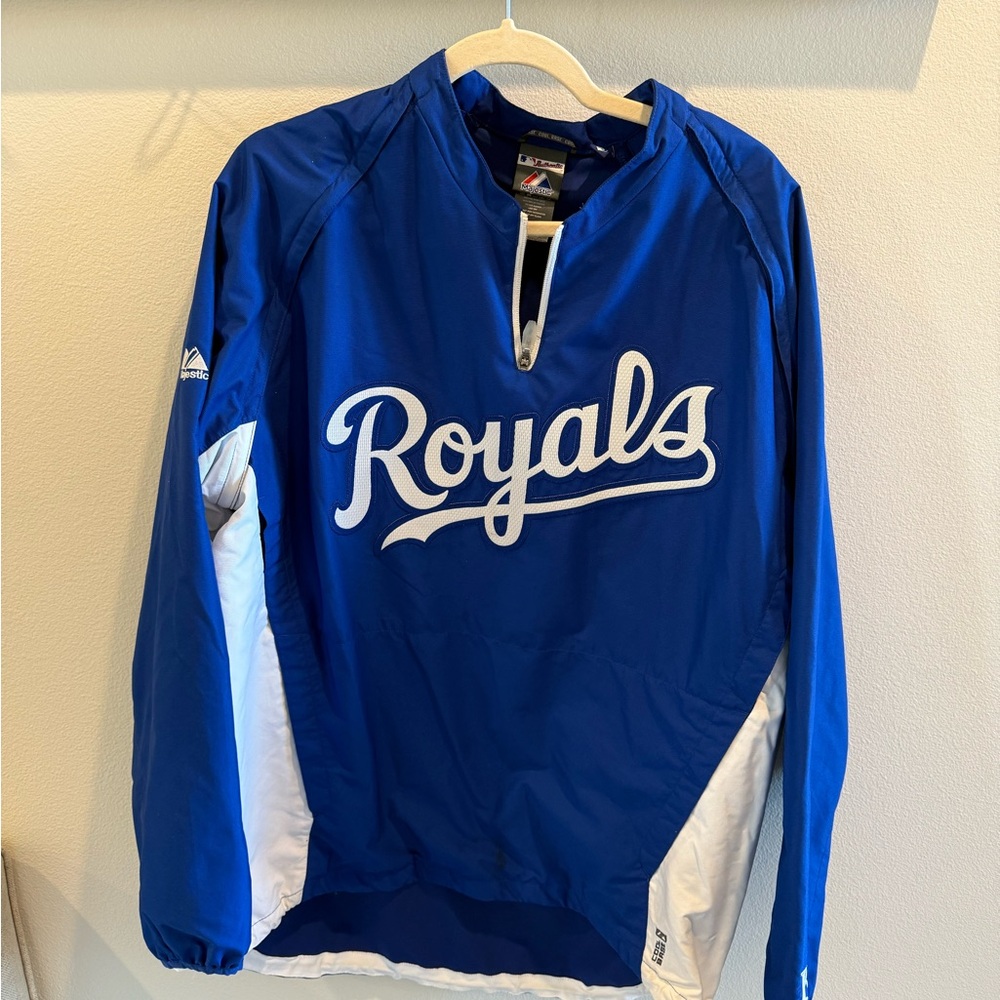 Majestic Royals Blue Pullover Jacket Size Large